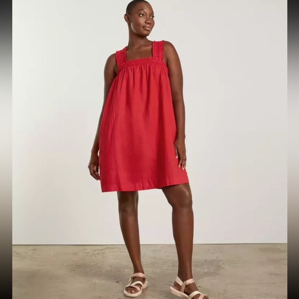 Everlane Red Linen Mini Dress